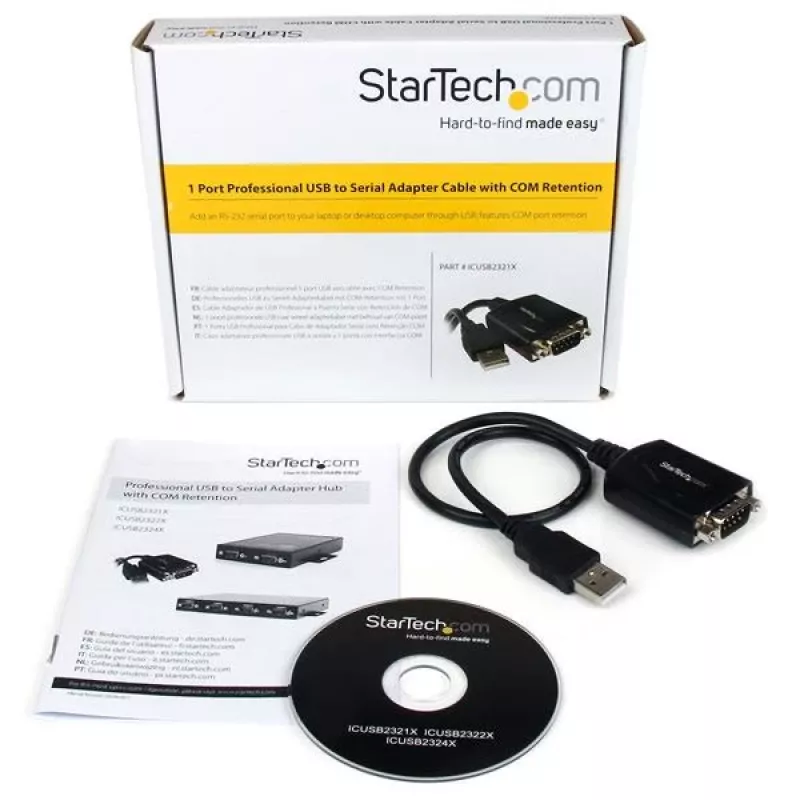 StarTech.com 1,8 m 1-portový profesionálny USB na sériový adaptér kábel s COM retention, USB na RS232 adaptér - TAA