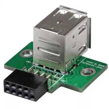 StarTech.com 2-portový USB motherboard header adaptér, IDC, USB 2.0, čierny, zelený, nerezová oceľ, 20 mm, 125 mm, 230 mm