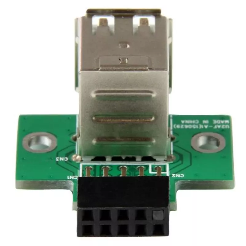 StarTech.com 2-portový USB motherboard header adaptér, IDC, USB 2.0, čierny, zelený, nerezová oceľ, 20 mm, 125 mm, 230 mm