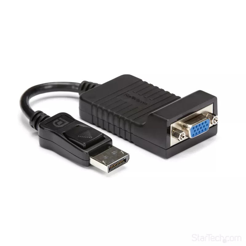 StarTech.com DisplayPort na VGA adaptér – aktívny DP na VGA konvertor – 1080p video – odolný – DP/DP++ zdroj na VGA monitor káblový adaptér dongle – DP 1.2 na VGA – zaisťovací DP konektor