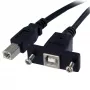 StarTech.com 1 ft panel mount USB kábel B na B – samica/samec, 0,3 m, USB B, USB B, USB 2.0, 0,48 Gbit/s, čierny