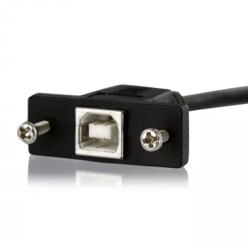 StarTech.com 1 ft panel mount USB kábel B na B – samica/samec, 0,3 m, USB B, USB B, USB 2.0, 0,48 Gbit/s, čierna