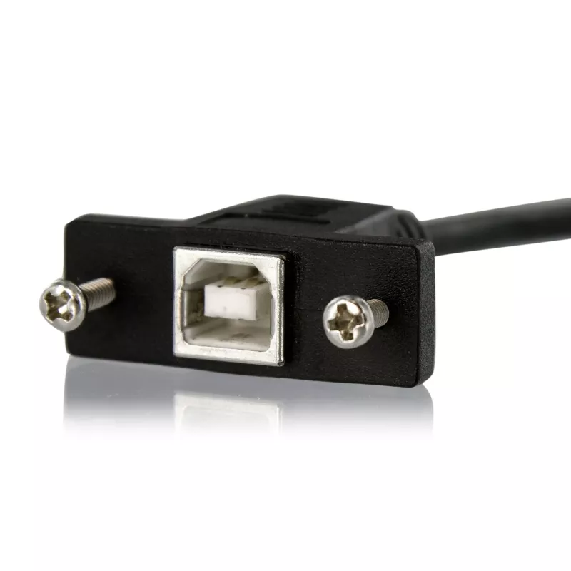 StarTech.com 1 ft panel mount USB kábel B na B – samica/samec, 0,3 m, USB B, USB B, USB 2.0, 0,48 Gbit/s, čierny