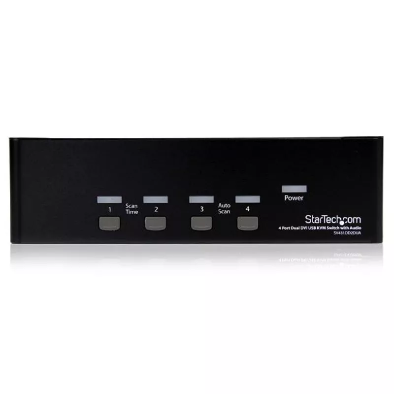 StarTech.com 4-portový Dual-DVI-USB KVM prepínač s audio a USB-2.0 hubom