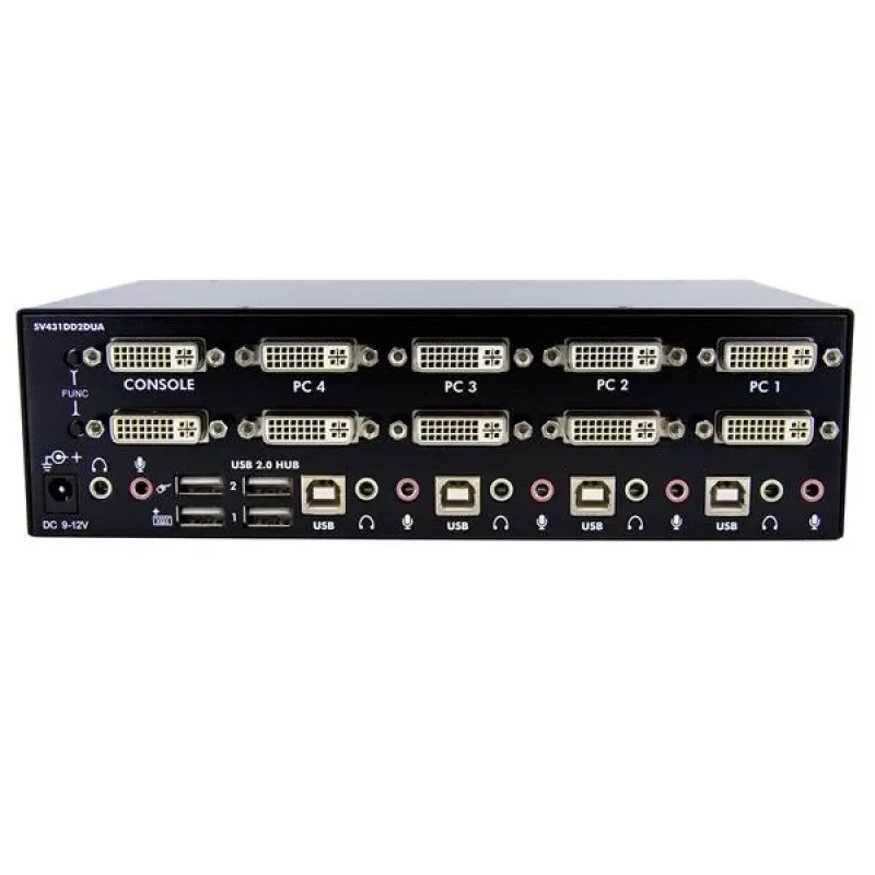 StarTech.com 4-portový Dual-DVI-USB KVM prepínač s audio a USB-2.0 hubom