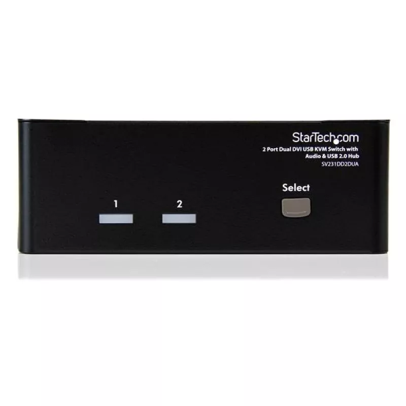 StarTech.com 2-portový Dual-DVI-USB KVM prepínač s audio a USB 2.0 hubom