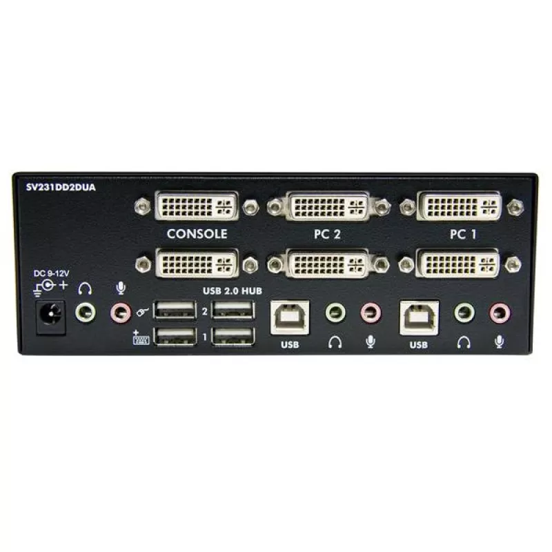 StarTech.com 2-portový Dual-DVI-USB KVM prepínač s audio a USB 2.0 hubom