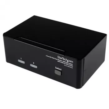 StarTech.com 2-portový DVI VGA Dual Monitor KVM prepínač USB s audio a USB 2.0 hubom