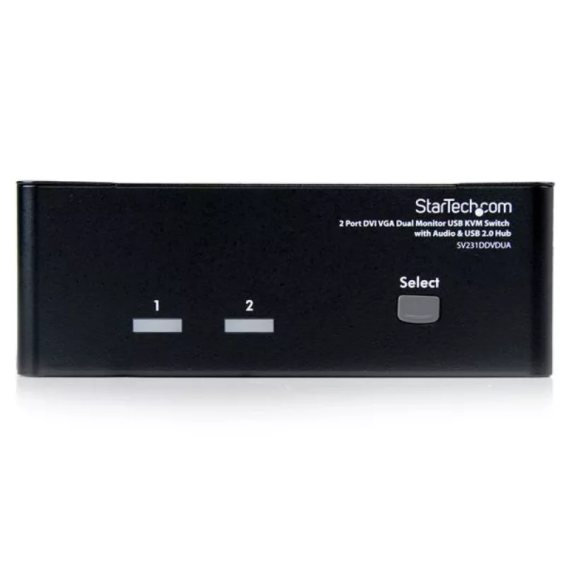 StarTech.com 2-portový DVI VGA Dual Monitor KVM prepínač USB s audio a USB 2.0 hubom