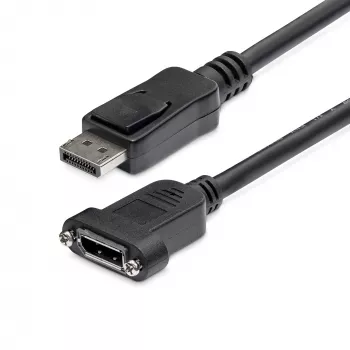 StarTech.com 1m panel mount DisplayPort kábel - 4K x 2K - DisplayPort 1.2 predlžovací kábel samec na samica - DP video predlžovací kábel s panel mount DP konektorom - DP monitor kábel