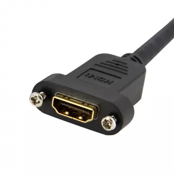 StarTech.com 0,9m HDMI samica na HDMI samec adaptér, 4K High-Speed panel-mount HDMI kábel, 4K 30Hz UHD HDMI, 10,2 Gbit/s šírka pásma, HDMI samica na HDMI samec, HDMI panel-mount prepojovací kábel