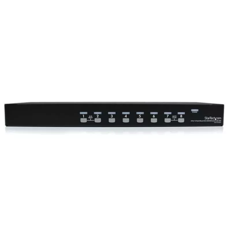 StarTech.com 8-portový 1U rackový USB KVM prepínač s OSD, 1920 x 1440 pixelov, rack montáž, 1U, čierna