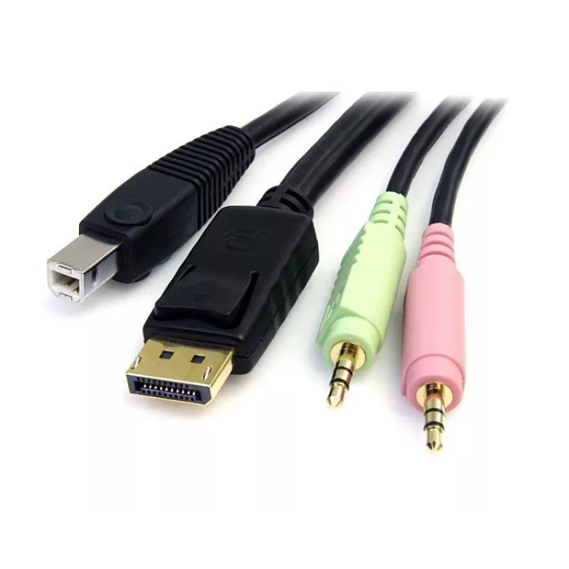 StarTech.com 6ft 4-in-1 USB DisplayPort KVM prepínač kábel s audio a mikrofónom