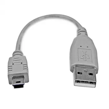StarTech.com 15 cm Mini-USB 2.0 kábel – A na Mini-B, 0,152 m, USB A, Mini-USB B, USB 2.0, konektor samec/konektor samec, sivá