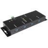 StarTech.com 4-portový priemyselný USB 3.0 hub s ESD ochranou~4-portový USB 3.0 hub – 5Gbps – kovový priemyselný USB-A hub – nástenná alebo stolová montáž USB dátový hub – TAA kompatibilný USB rozširujúci hub