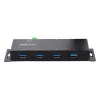 StarTech.com 4-portový priemyselný USB 3.0 hub s ESD ochranou~4-portový USB 3.0 hub – 5Gbps – kovový priemyselný USB-A hub – nástenná alebo stolová montáž USB dátový hub – TAA kompatibilný USB rozširujúci hub