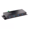 StarTech.com 4-portový priemyselný USB 3.0 hub s ESD ochranou~4-portový USB 3.0 hub – 5Gbps – kovový priemyselný USB-A hub – nástenná alebo stolová montáž USB dátový hub – TAA kompatibilný USB rozširujúci hub