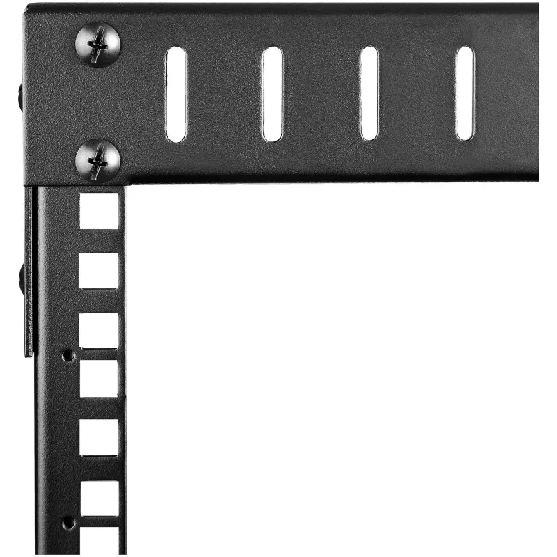 StarTech.com 8U 19-palcový nástenný sieťový rack – nastaviteľná hĺbka 12–20 palcov 2-stĺpikový open-frame serverový rack pre AV/dáta/IT komunikáciu/počítačové vybavenie/switch s klietkovými maticami a skrutkami