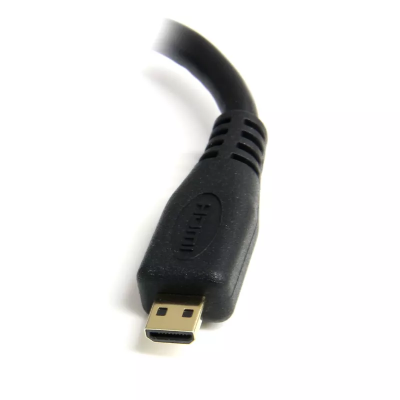 StarTech.com Micro HDMI na HDMI adaptér – 4K 30Hz video – robustný High Speed Micro HDMI Type-D na HDMI 1.4 konvertor/káblový adaptér dongle – Ultra HD HDMI monitory, televízory & displeje – Bu/St
