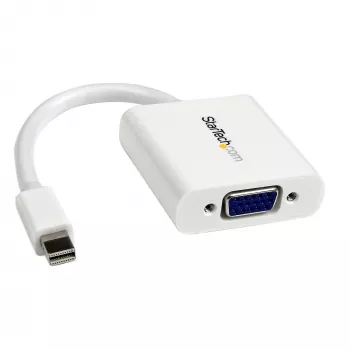 StarTech.com Mini DisplayPort na VGA adaptér – aktívny Mini DP na VGA konvertor – 1080p video – mDP alebo Thunderbolt 1/2 Mac/PC na VGA monitor/projektor/display – mDP 1.2 na VGA dongle – biela