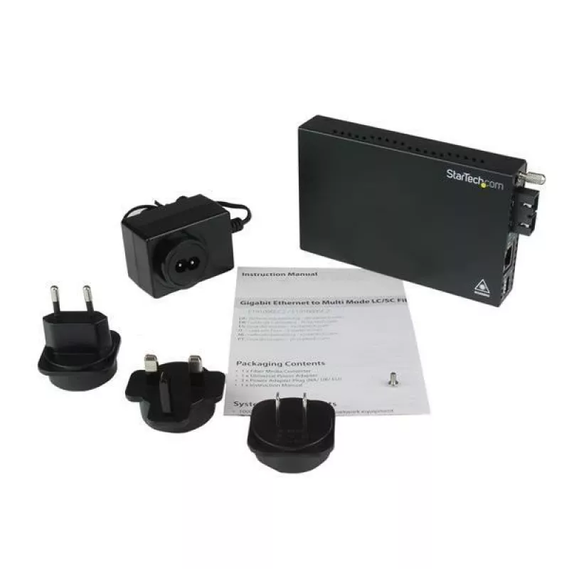 StarTech.com Gigabit Ethernet multimódový vláknový mediakonvertor SC 550 m – 1000 Mbit/s