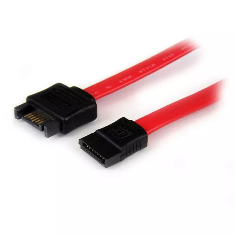 StarTech.com 0,3 m SATA predlžovací kábel, 0,3 m, SATA III, SATA 7-pinový, SATA 7-pinový, konektor samec/konektor samica, čierny, červený