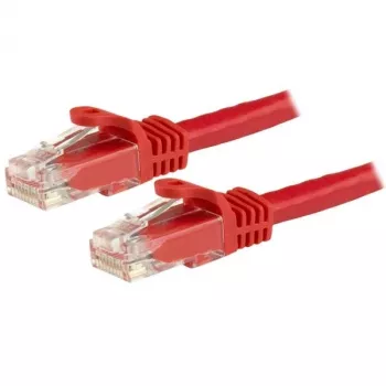 StarTech.com 15m CAT6 Ethernet kábel – Red CAT 6 Gigabit Ethernet kábel – 250MHz 100W PoE RJ45 UTP sieťový/patch kábel bez zaistenej západky s odľahčením ťahu, jednotlivo testovaný