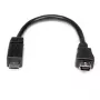 StarTech.com 15 cm Micro-USB na Mini-USB adaptérový kábel M/W, 0,15 m, Mini-USB B, Micro-USB A, konektor samec/konektor samica, čierna