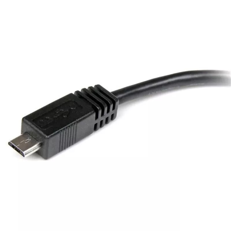 StarTech.com 15 cm Micro-USB na Mini-USB adaptérový kábel M/W, 0,15 m, Mini-USB B, Micro-USB A, konektor samec/konektor samica, čierna