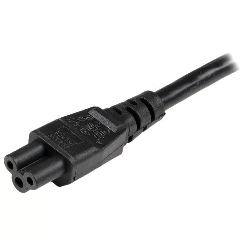StarTech.com 2 m napájací kábel pre notebook, EU Schuko na C5, 2,5 A 250 V, 18AWG, náhradný kábel pre notebook, napájací kábel, kábel nabíjačky, kábel s konektorom Cloverleaf/Mickey Mouse