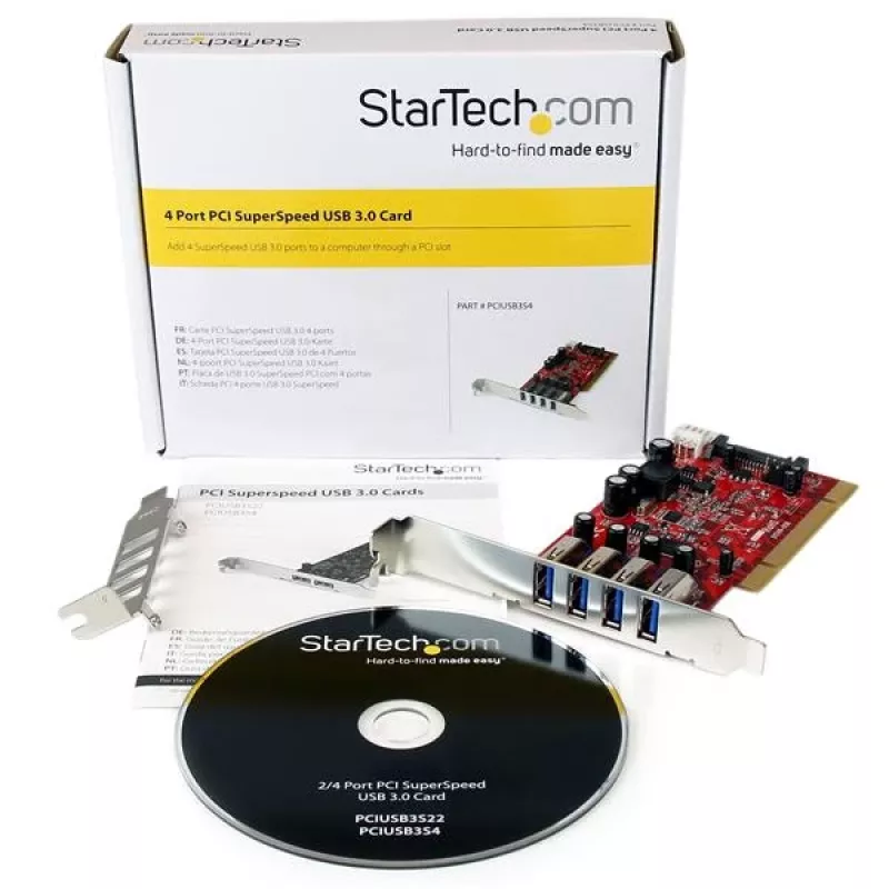 StarTech.com 4-portová PCI USB 3.0 adaptérová karta s SATA/SP4 napájacím konektorom