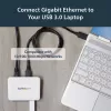 StarTech.com USB 3.0 na Gigabit Ethernet NIC sieťový adaptér s 3-portovým hubom - biela