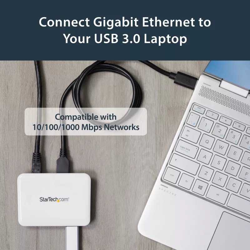 StarTech.com USB 3.0 na Gigabit Ethernet NIC sieťový adaptér s 3-portovým hubom - biela
