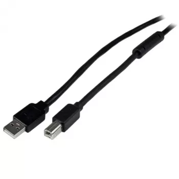 StarTech.com 20 m aktívny USB 2.0 A na B kábel, dlhý USB kábel, USB tlačiarňový kábel, 1x USB A (M), 1x USB B (M), čierna