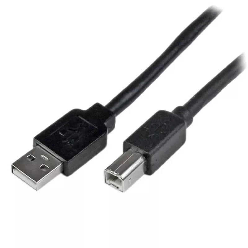 StarTech.com 20 m aktívny USB 2.0 A na B kábel, dlhý USB kábel, USB tlačiarňový kábel, 1x USB A (M), 1x USB B (M), čierna