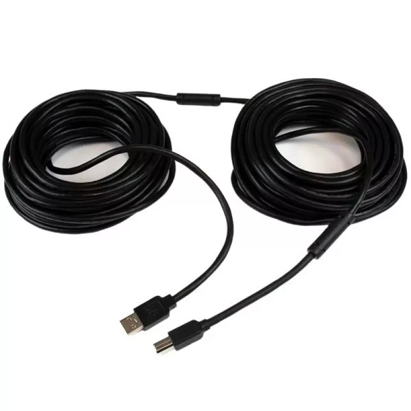 StarTech.com 20 m aktívny USB 2.0 A na B kábel, dlhý USB kábel, USB tlačiarňový kábel, 1x USB A (M), 1x USB B (M), čierna