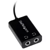 StarTech.com čierny štíhly Mini jack slúchadlový rozbočovací kábel adaptér – 3,5 mm konektor samec na 2x 3,5 mm konektor samica