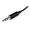 StarTech.com čierny štíhly Mini jack slúchadlový rozbočovací kábel adaptér – 3,5 mm konektor samec na 2x 3,5 mm konektor samica