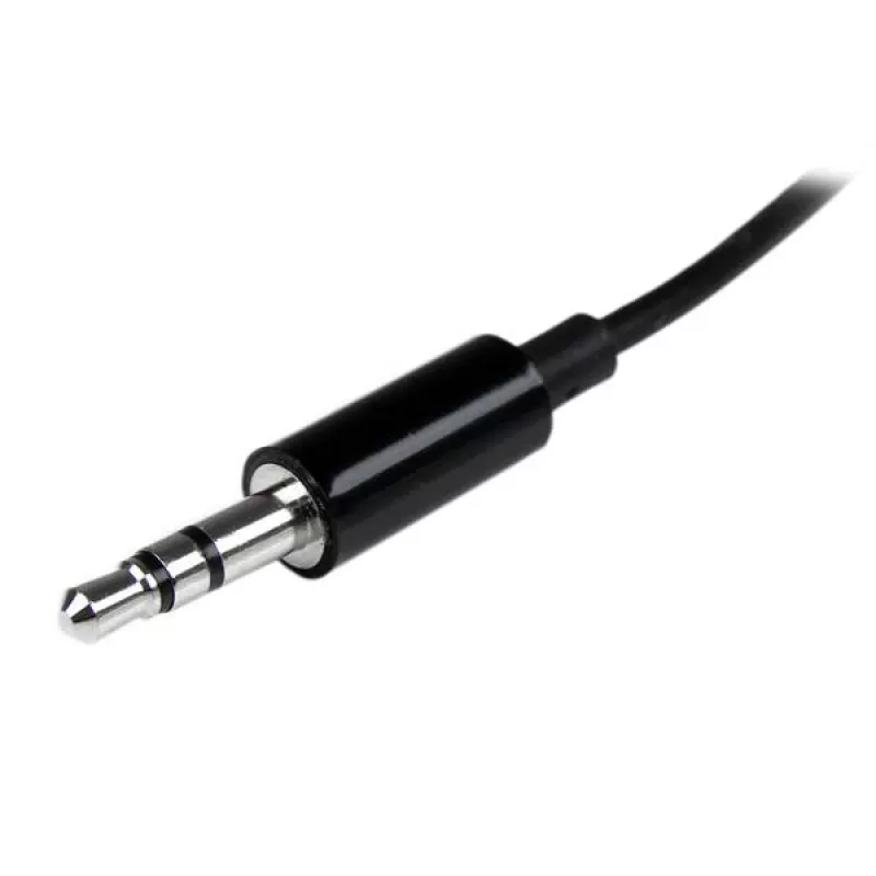 StarTech.com čierny štíhly Mini jack slúchadlový rozbočovací kábel adaptér – 3,5 mm konektor samec na 2x 3,5 mm konektor samica
