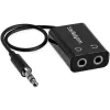 StarTech.com čierny štíhly Mini jack slúchadlový rozbočovací kábel adaptér – 3,5 mm konektor samec na 2x 3,5 mm konektor samica