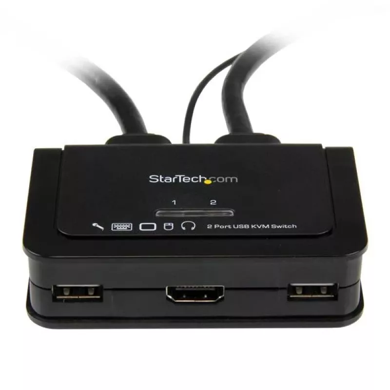 StarTech.com 2-portový USB HDMI kábel KVM switch s audio a diaľkovým spínačom – USB napájaný