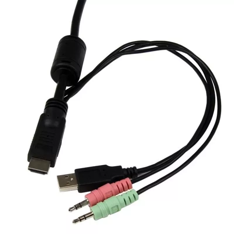StarTech.com 2-portový USB HDMI kábel KVM switch s audio a diaľkovým spínačom – USB napájaný