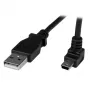 StarTech.com 1m Mini-USB kábel - A na nahor zahnutý Mini-B, 1 m, USB A, Mini-USB B, USB 2.0, samec/samec, čierny