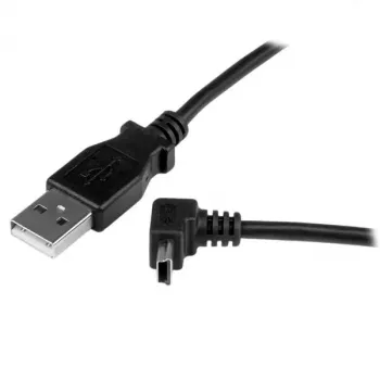 StarTech.com 1m Mini-USB kábel - A na nahor zahnutý Mini-B, 1 m, USB A, Mini-USB B, USB 2.0, samec/samec, čierna