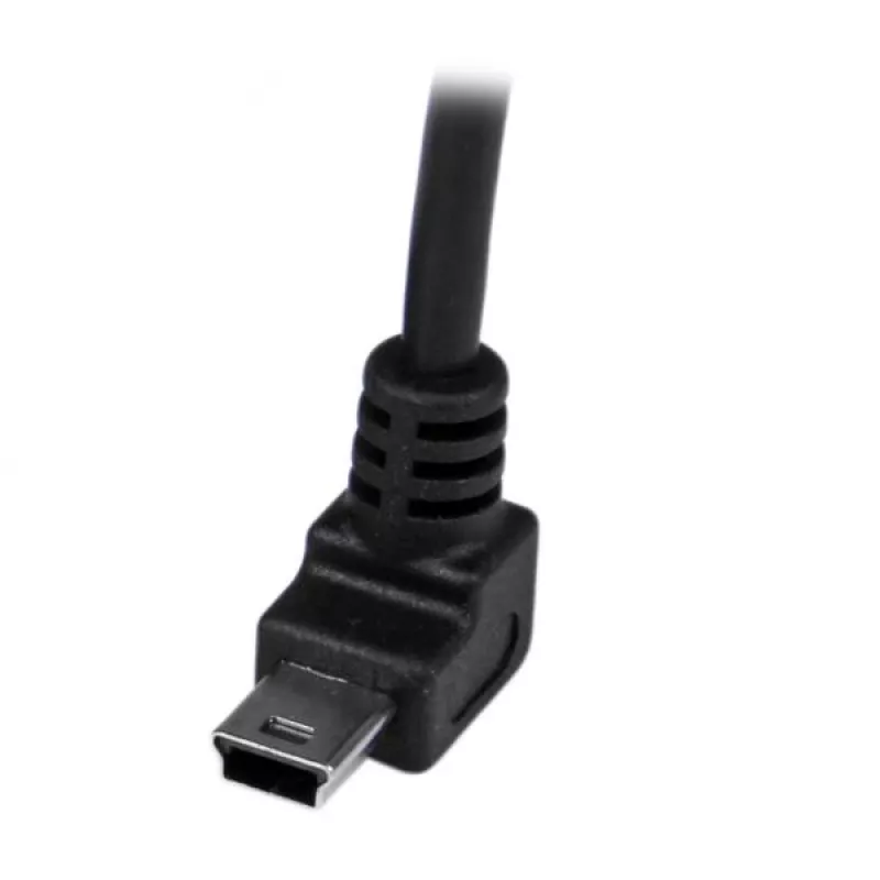 StarTech.com 1m Mini-USB kábel - A na nahor zahnutý Mini-B, 1 m, USB A, Mini-USB B, USB 2.0, samec/samec, čierny