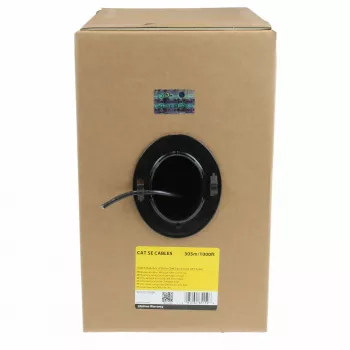 StarTech.com Bulk Cat 5e Ethernet kábel – 304,8 m – plný – CMR certifikovaný – čierna – TAA kompatibilný