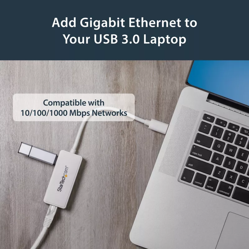 StarTech.com USB 3.0 na Gigabit Ethernet adaptér NIC s USB portom – biela