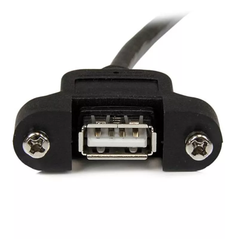 StarTech.com 3 ft Panel Mount USB kábel A na A - F/M, 0,9 m, USB A, USB A, USB 2.0, čierny