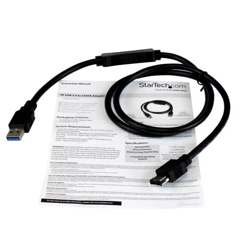StarTech.com USB 3.0 na eSATA HDD / SSD / ODD adaptér kábel – 0,9 m eSATA pevný disk na USB 3.0 adaptér kábel – SATA 6 Gbit/s