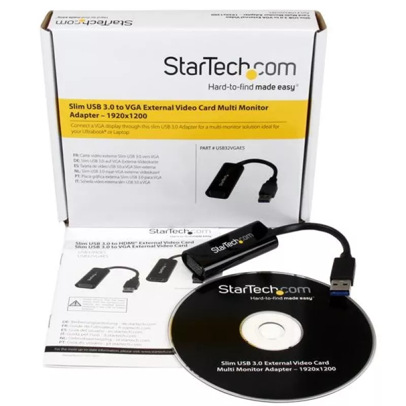 StarTech.com USB 3.0 na VGA adaptér, USB na VGA monitor konvertor pre Windows, štíhly (bez podpory pre macOS/ChromeOS/Linux) - TAA